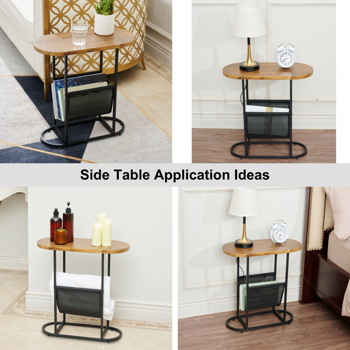 Acacia Wood Side Table Set (2 pcs)