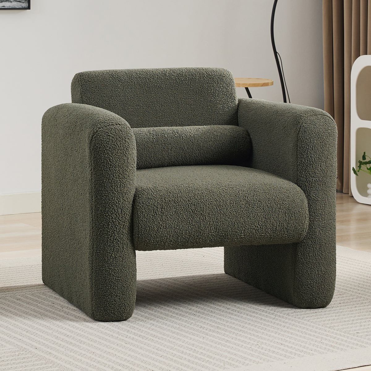 Sheepskin Armchair in Seaweed Green