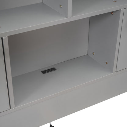 Full Platform Bed Gray