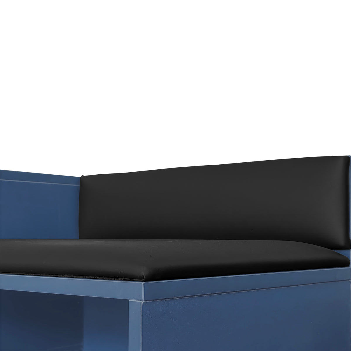 Modern Hidden Storage Bench Navy Upholstered Seat