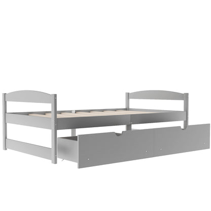 Twin Platform Bed Gray