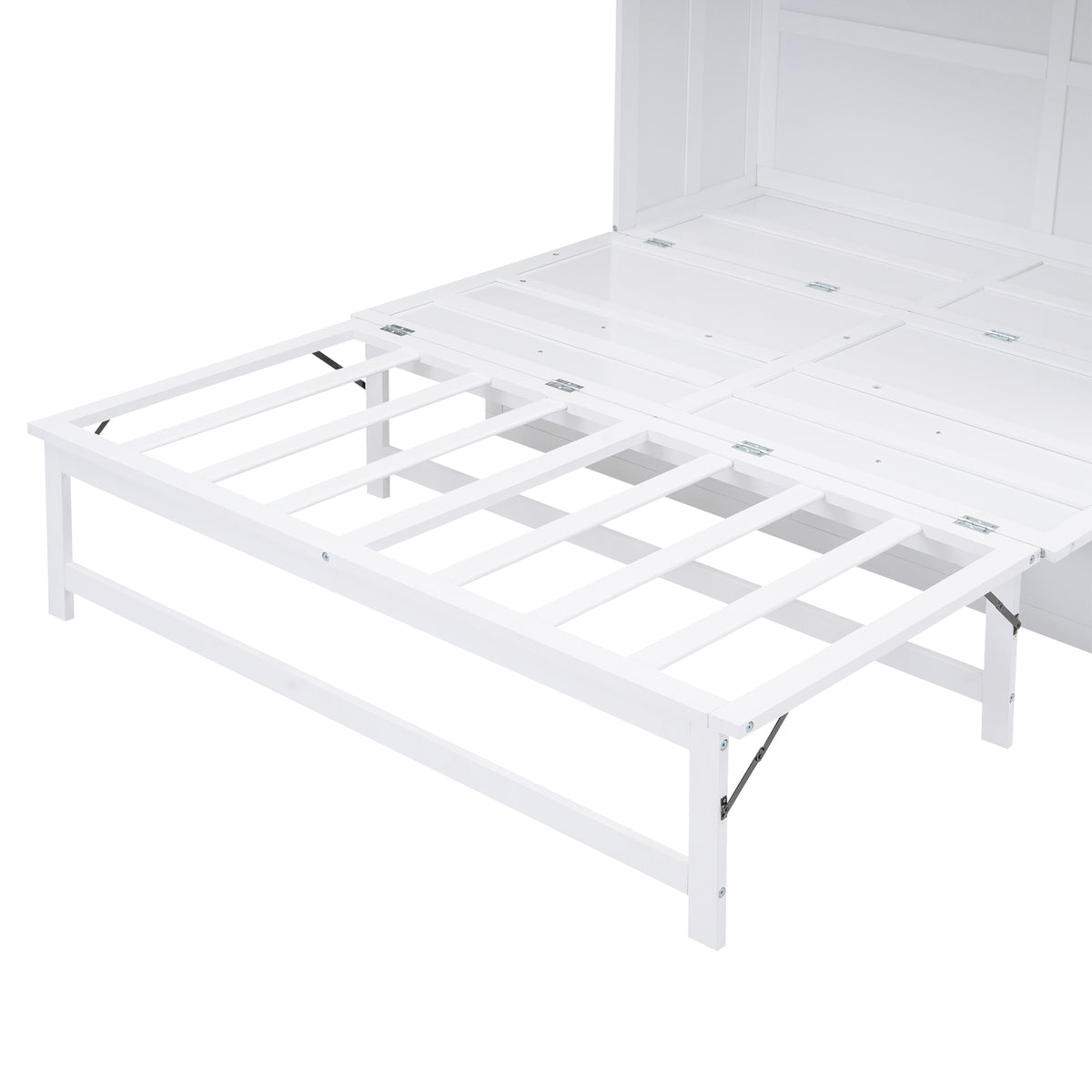 Queen Size Murphy Bed with USB Ports and Storage Shelf
