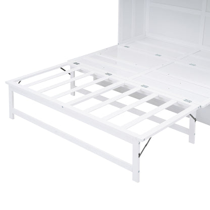 Queen Size Murphy Bed with USB Ports and Storage Shelf