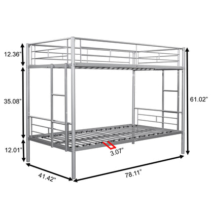 Metal Bunk Bed Silver