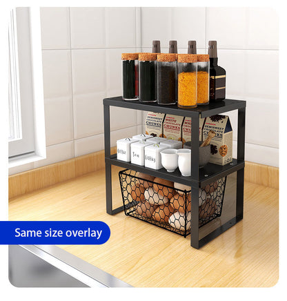 Kitchen Countertop Storage Rack Cabinet Black