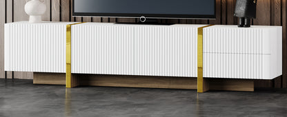 Luxury Fluted TV Stand White