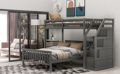 Full Loft Bunk Bed Gray