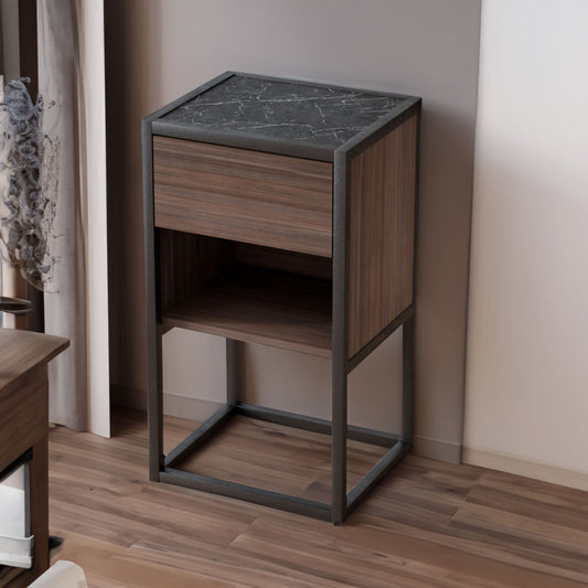 Armando Corner Nightstand Walnut