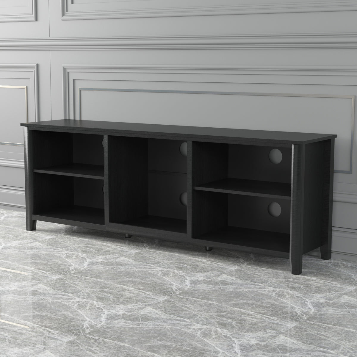 Modern Media Console TV Stand Black