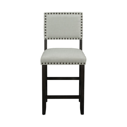 Espresso 5-Piece Counter Height Dining Set – Solid Wood Table with Upholstered Chairs