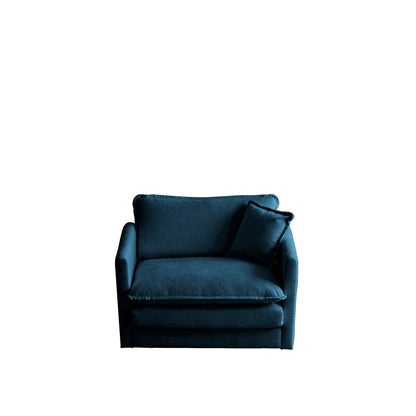 Comfy Single Sofa Chair Blue Chenille