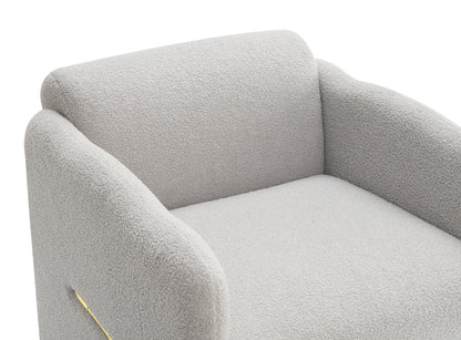 Wavy Armrest Accent Chair Light Gray
