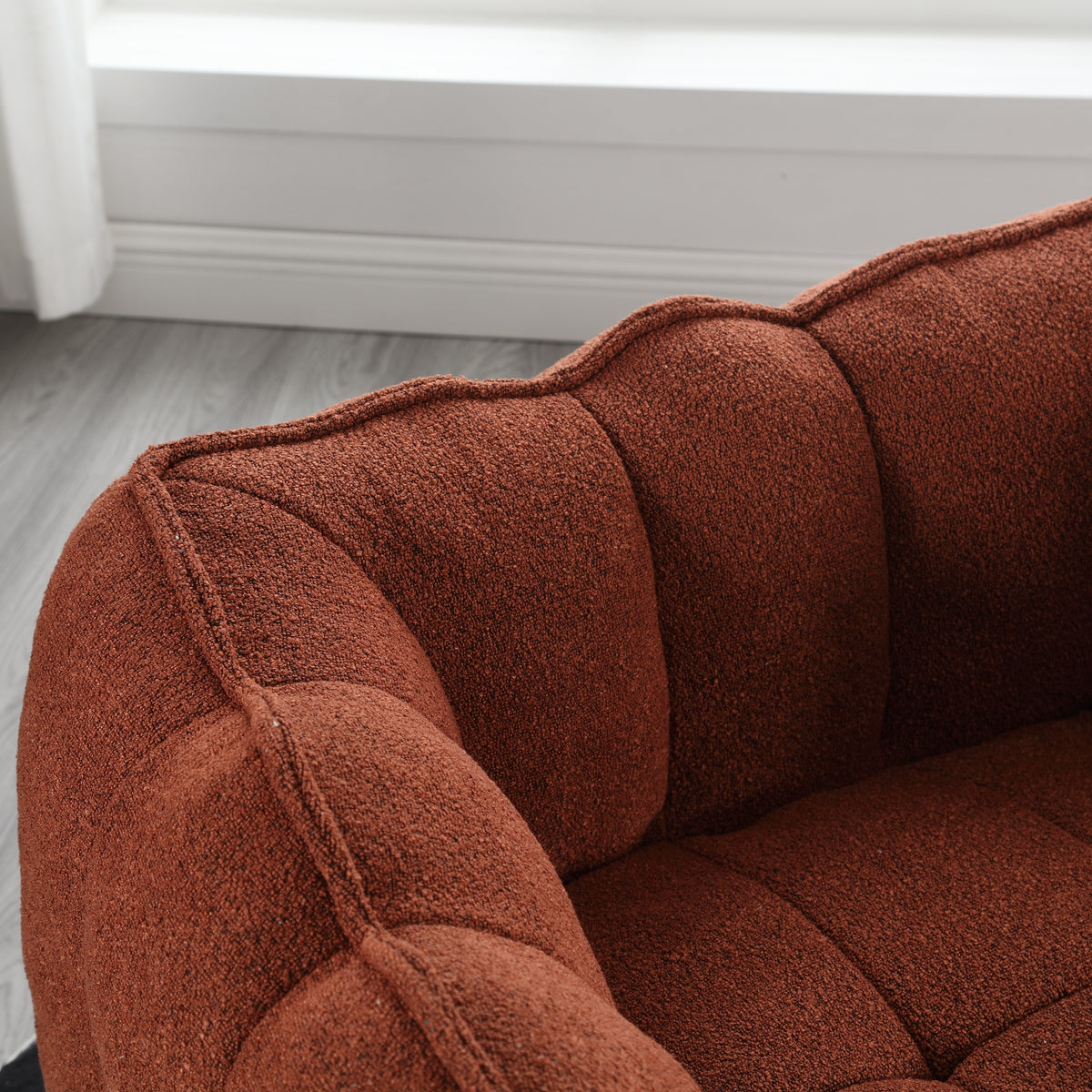 Bean Bag Chair with Footstool Gray