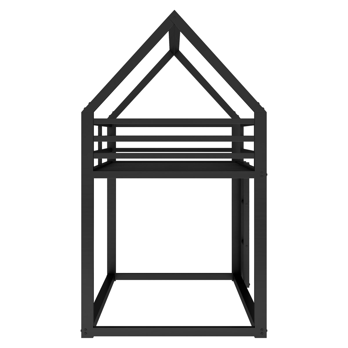 Twin House Bunk Bed Black