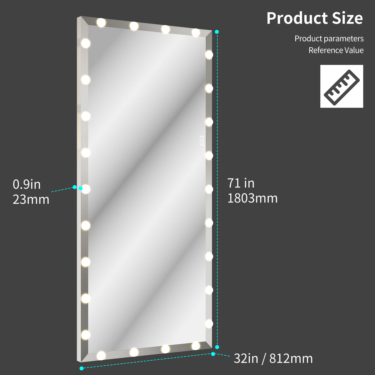 Hollywood LED Vanity Mirror White