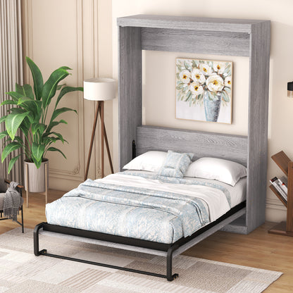 Full Murphy Bed Foldable Design Gray Finish