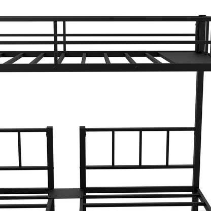 Triple Metal Bunk Bed Black