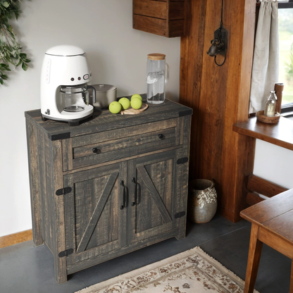 Farmhouse Accent Cabinet Black Pine