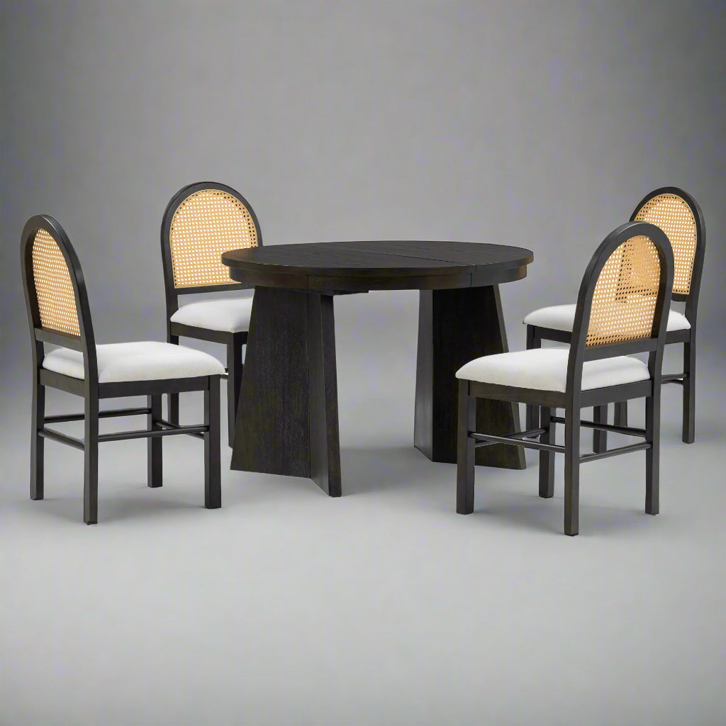 Retro Dining Set (5 pcs) – Espresso Finish