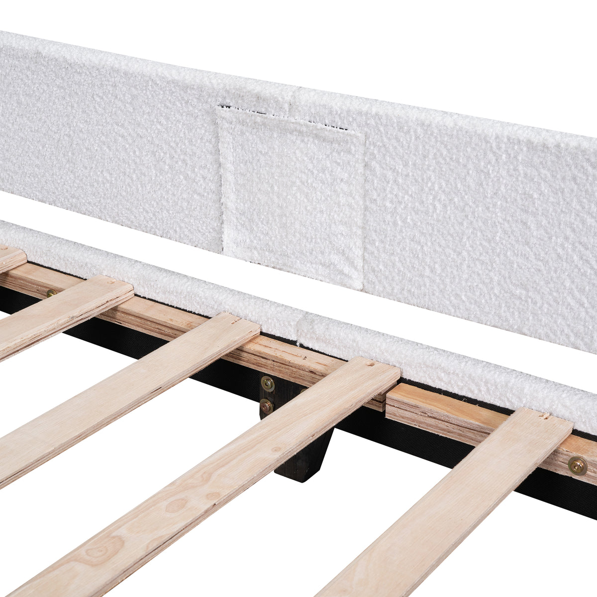 Teddy Fleece Daybed with Carton Headboard White