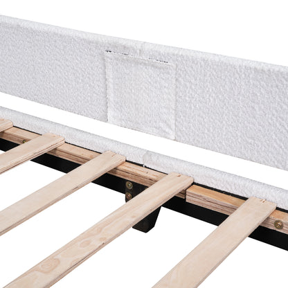 Teddy Fleece Daybed with Carton Headboard White