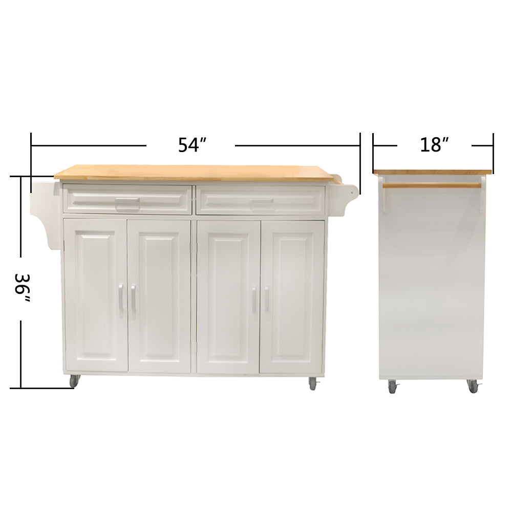 Kitchen Cart with Wood Countertop