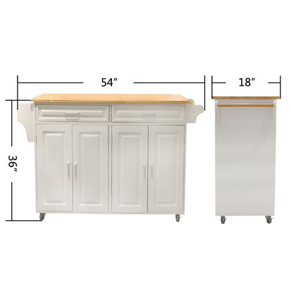 Kitchen Cart with Wood Countertop