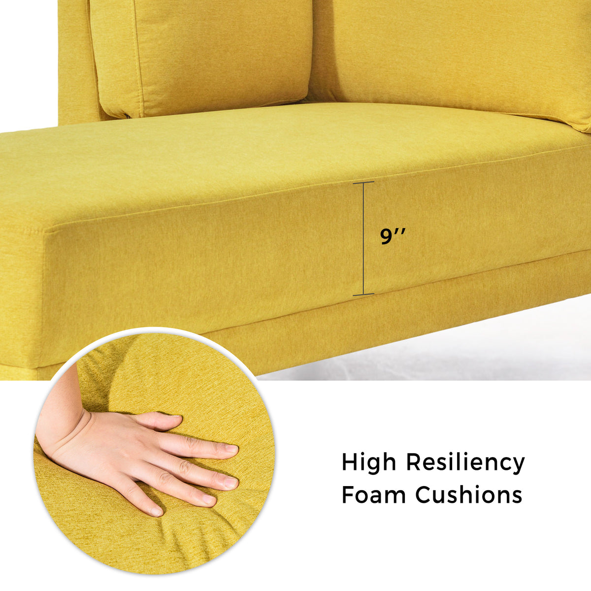 Mid-Century Fabric Chaise Lounge Beige