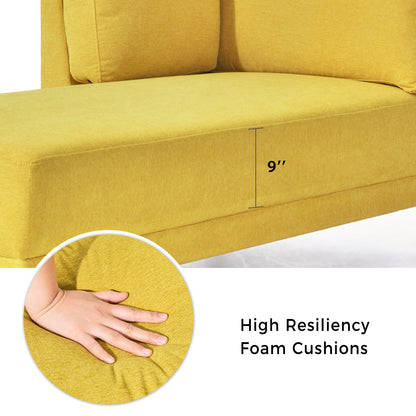 Mid-Century Fabric Chaise Lounge Beige