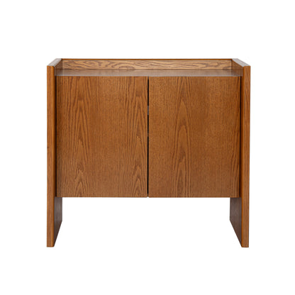 Walnut Buffet Cabinet with Storage Panels