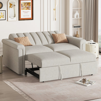 U-Style Convertible Loveseat Sofa Bed – Modern Sleeper with Storage