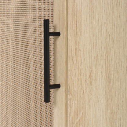 Rattan Corner Cabinet with Door and Shelf