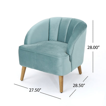 Velvet Accent Chair for Living Rooms Blue
