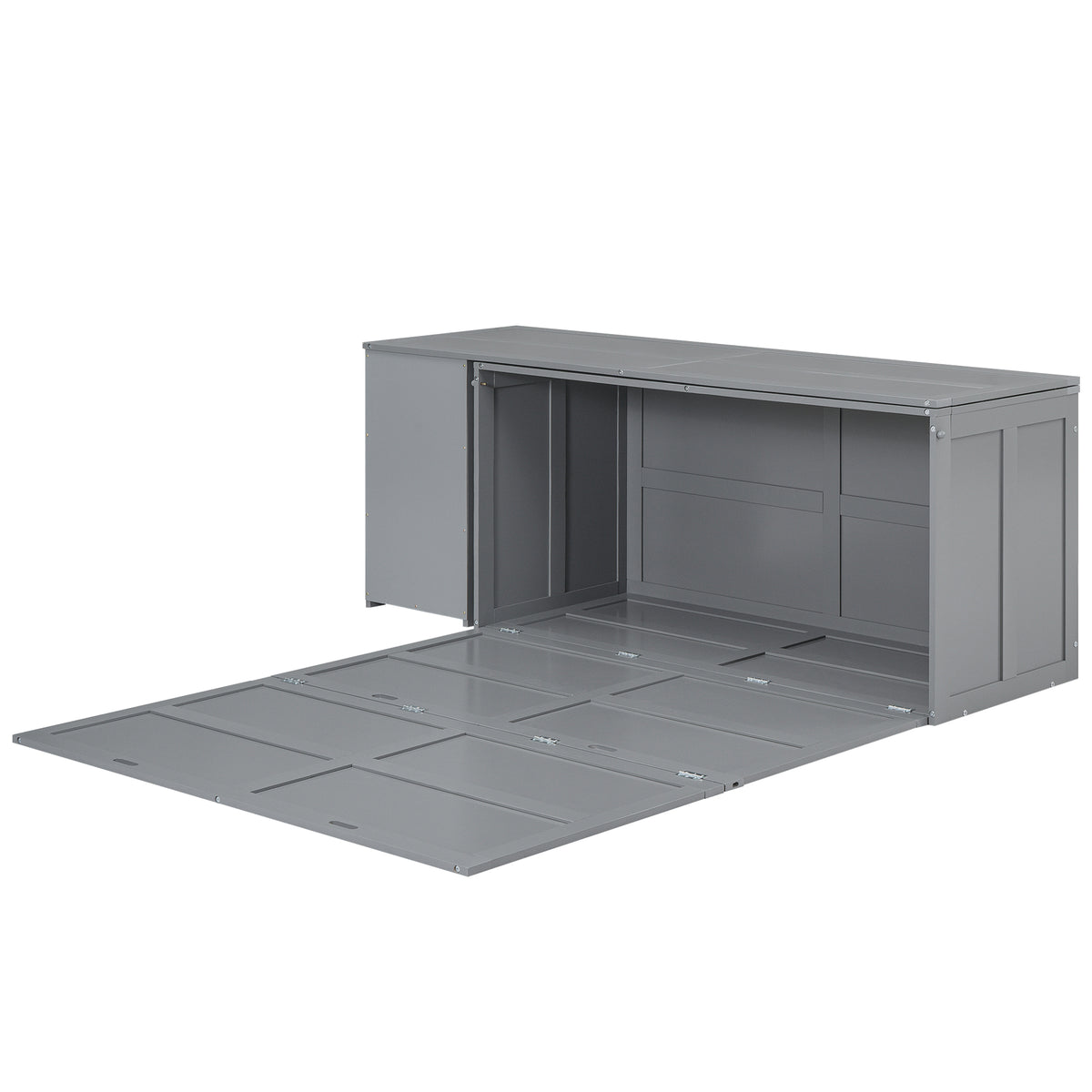 Queen Murphy Bed with Rotating Base Gray