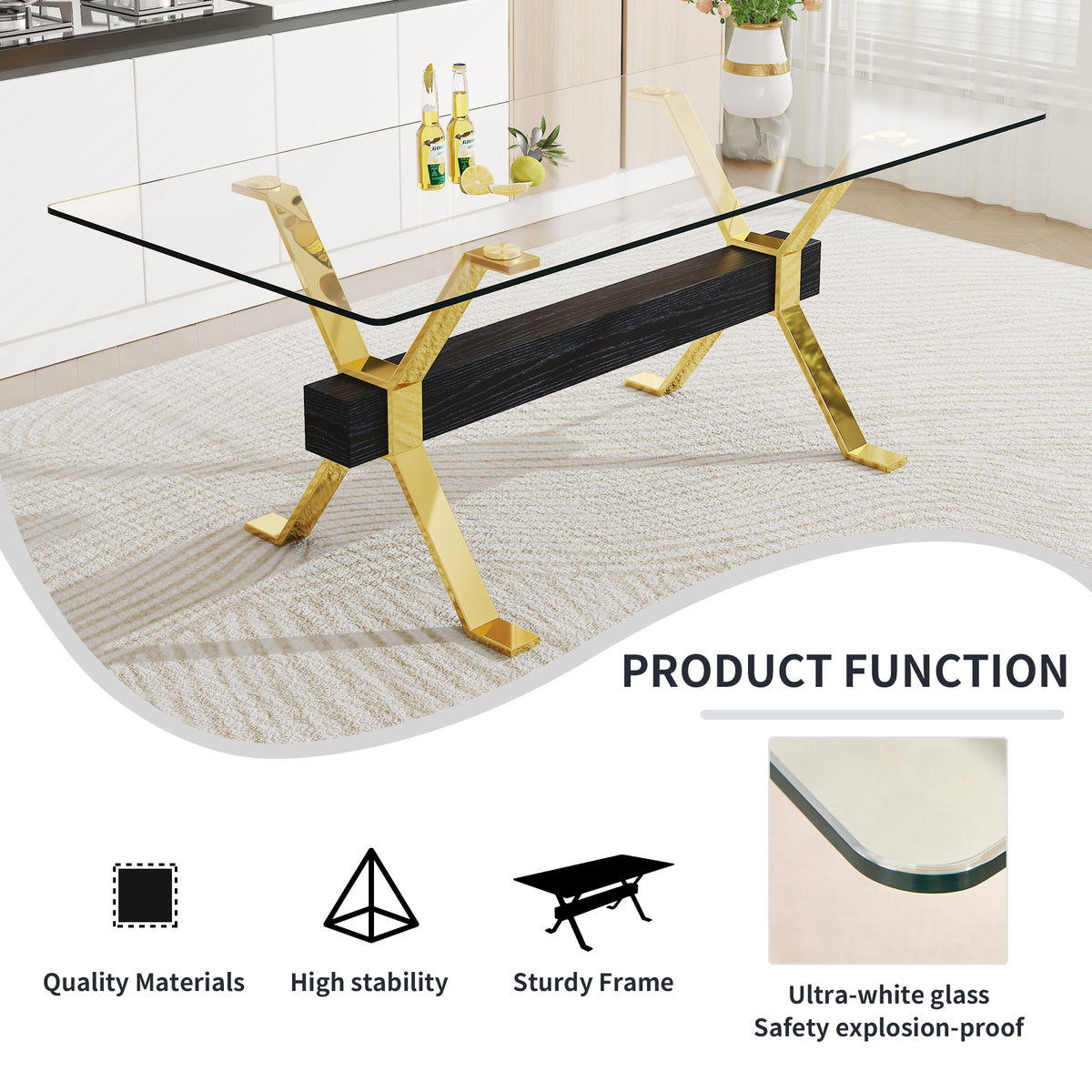 Tempered Glass Dining Table