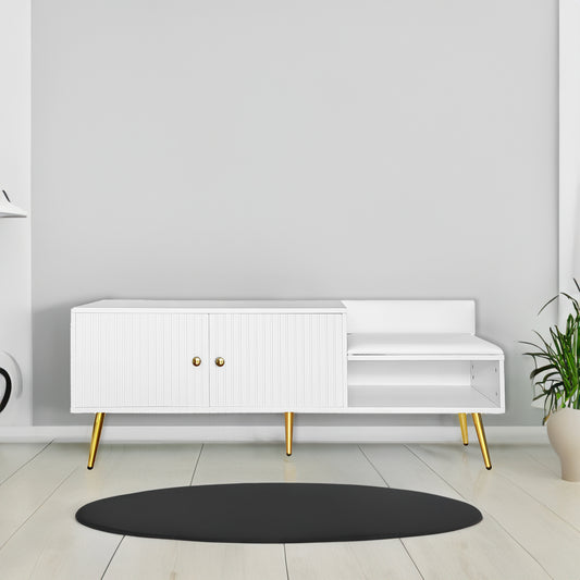 Modern White Shoe Storage Bench with Hidden Upholstered Seat