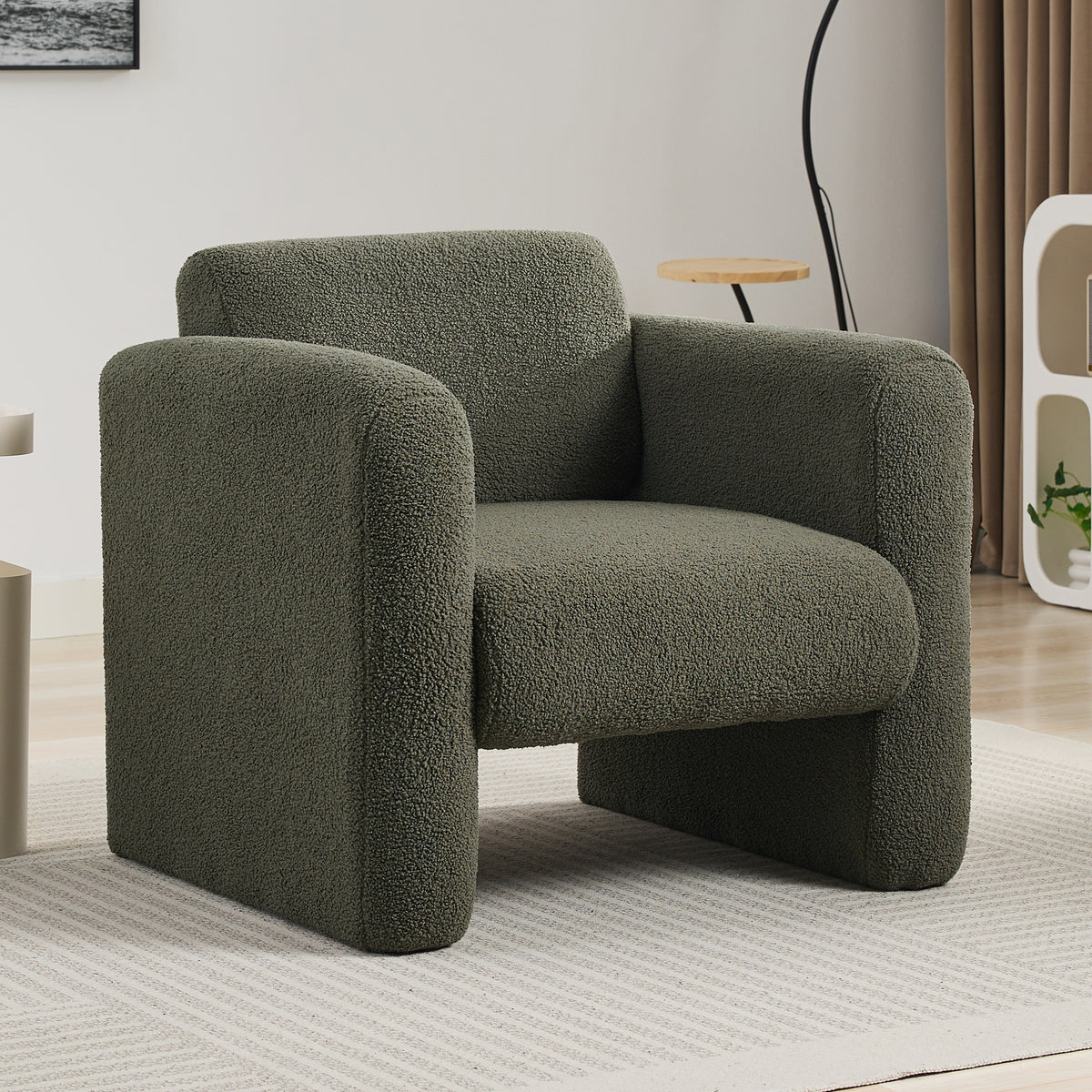 Sheepskin Armchair in Seaweed Green