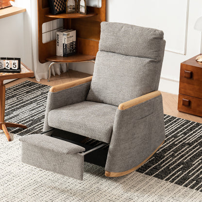Rocking Chair with Footrest Gray
