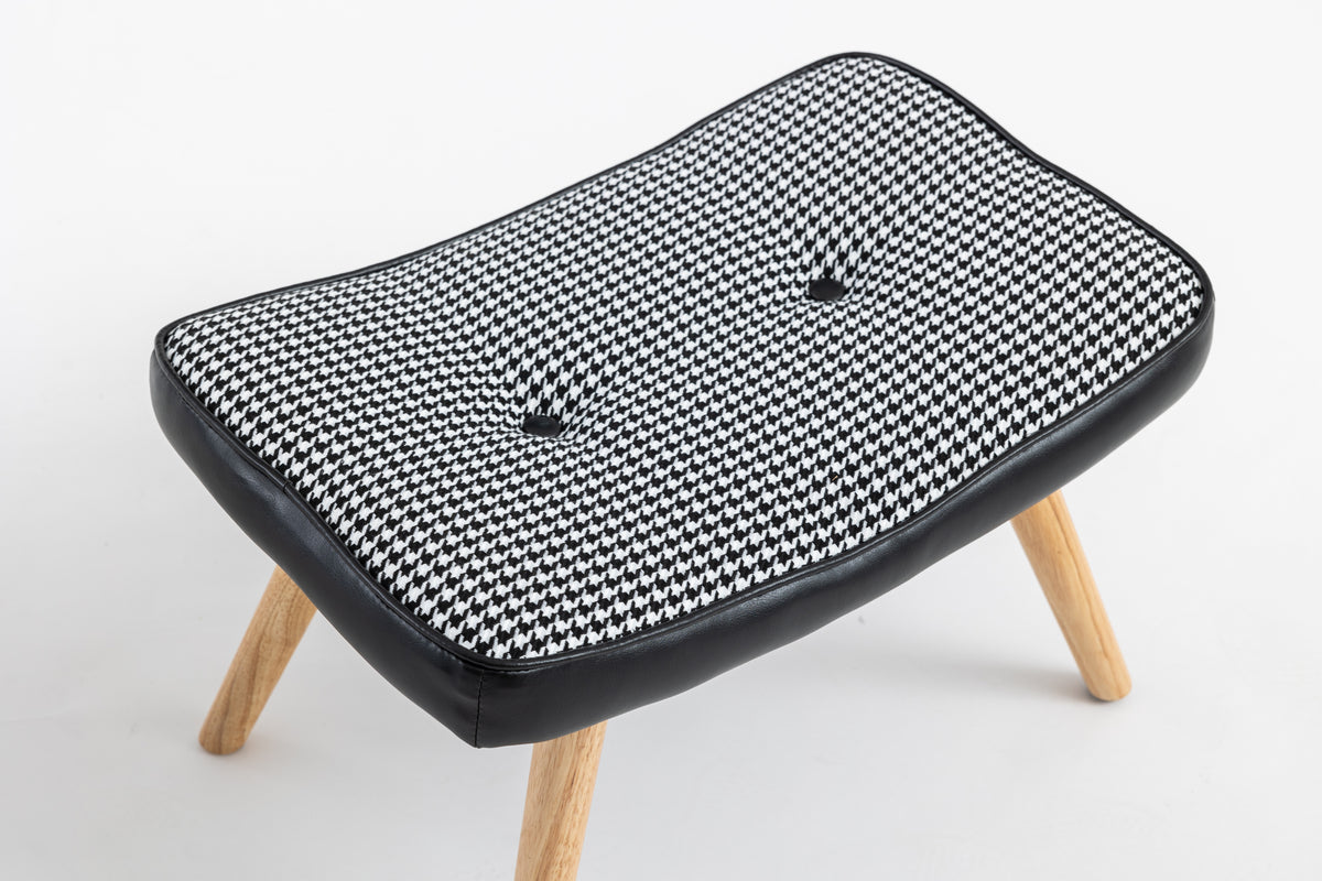 Wooden Step Ottoman with Cushion Black