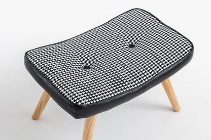 Wooden Step Ottoman with Cushion Black
