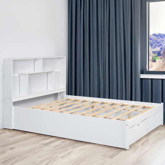 Queen Platform Bed White