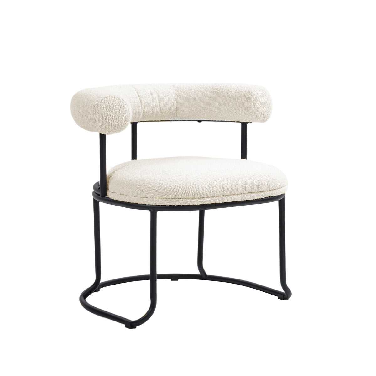 Boucle Dining Chairs Set of 2 Beige