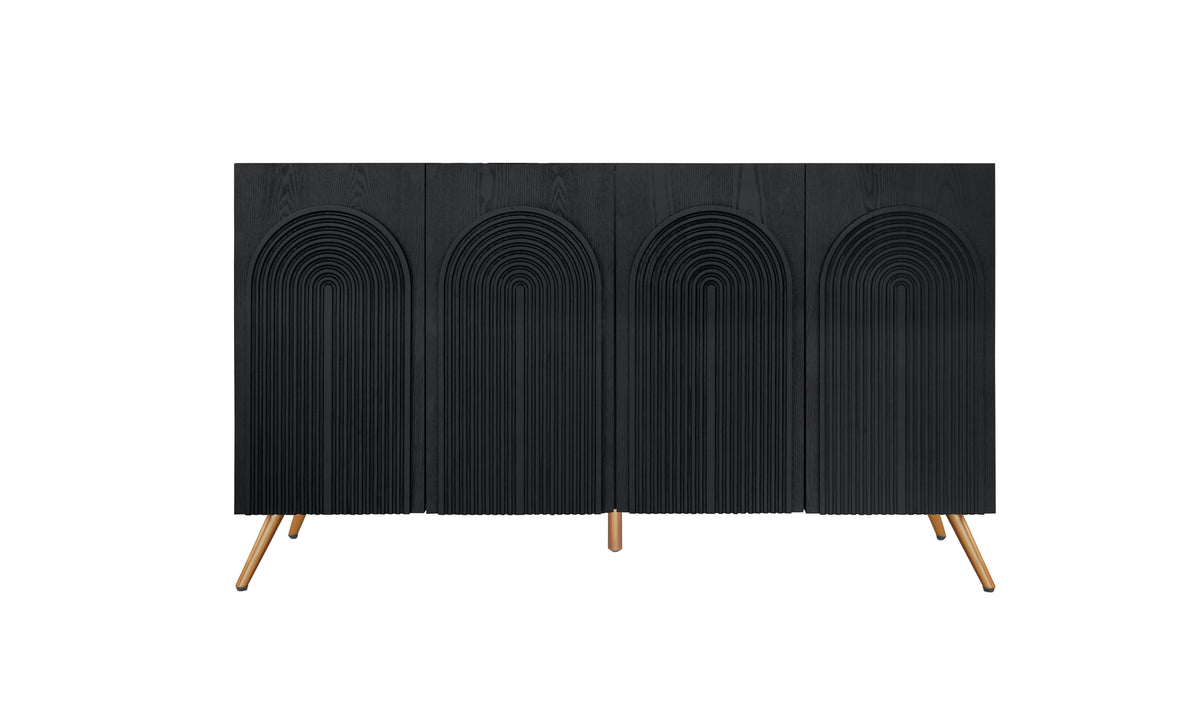 Arched 4-Door Buffet Cabinet