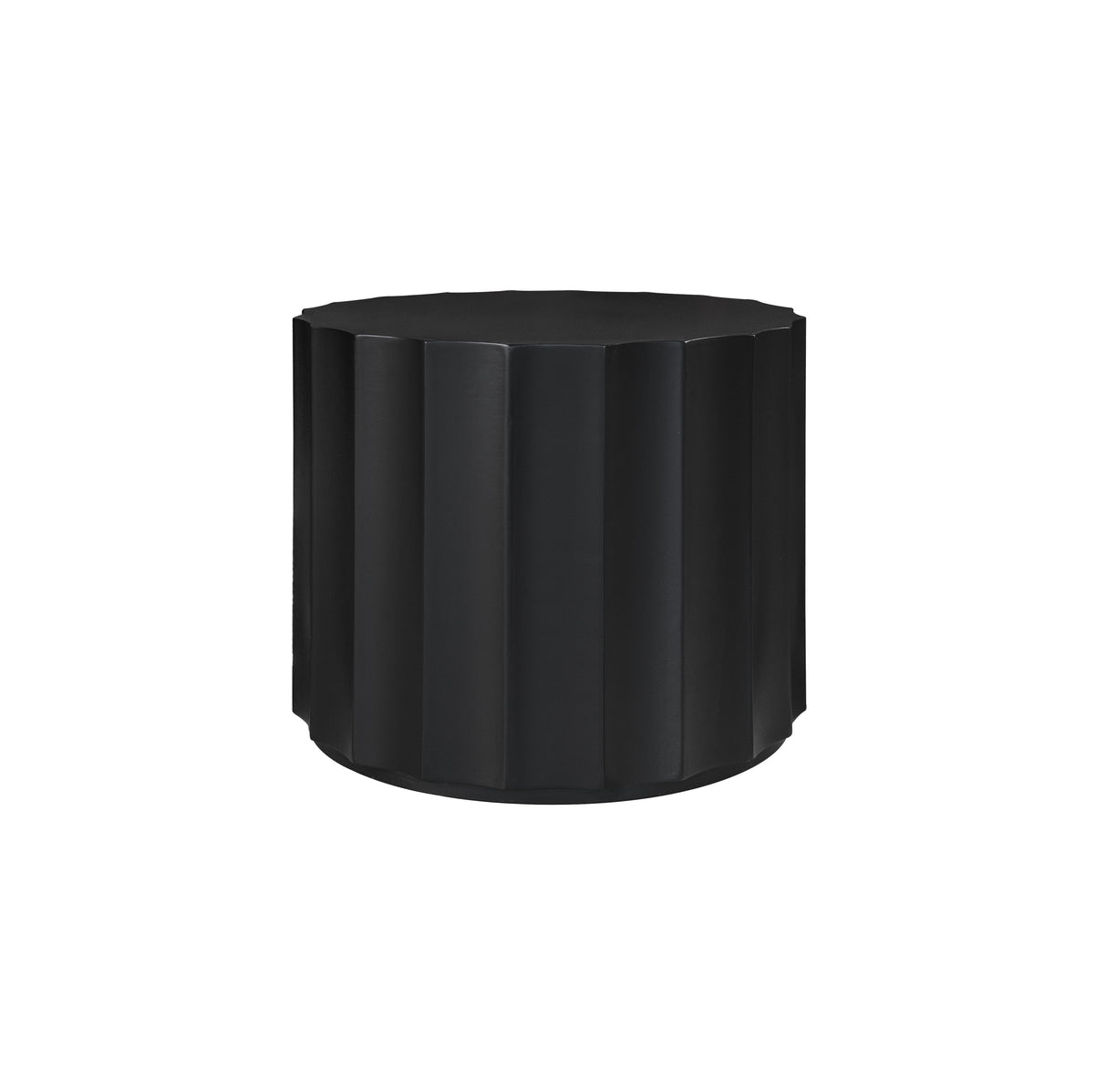 Black 2-Piece Round Nesting Coffee Table Set – Modern MDF with Lacquered Finish