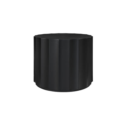 Black 2-Piece Round Nesting Coffee Table Set – Modern MDF with Lacquered Finish