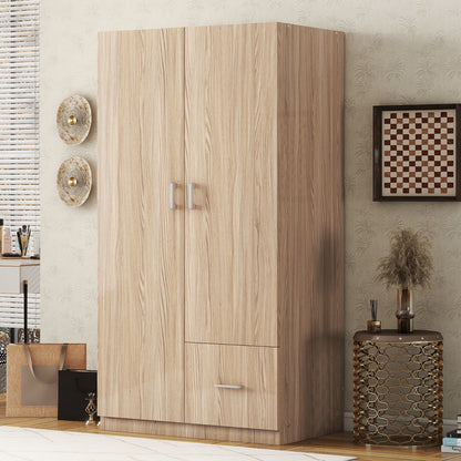 Wooden Double Wardrobe Natural Finish