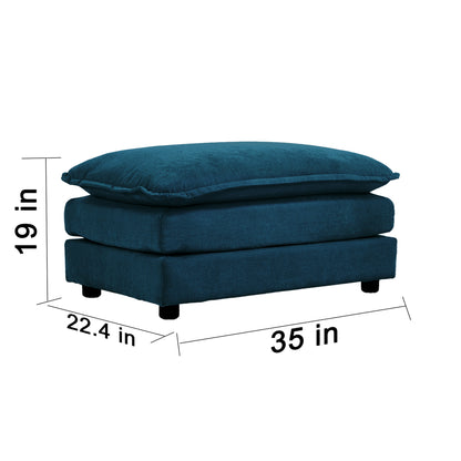 Chenille Ottoman Footrest – Blue
