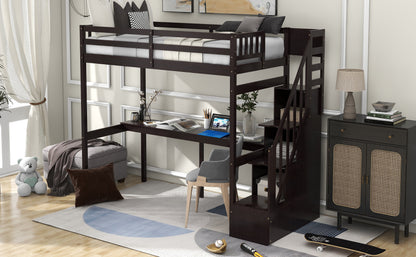 Loft Bed with Storage Espresso