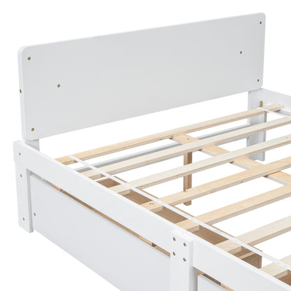 Full Bed with Bench White
