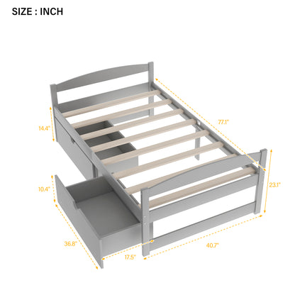 Twin Platform Bed Gray